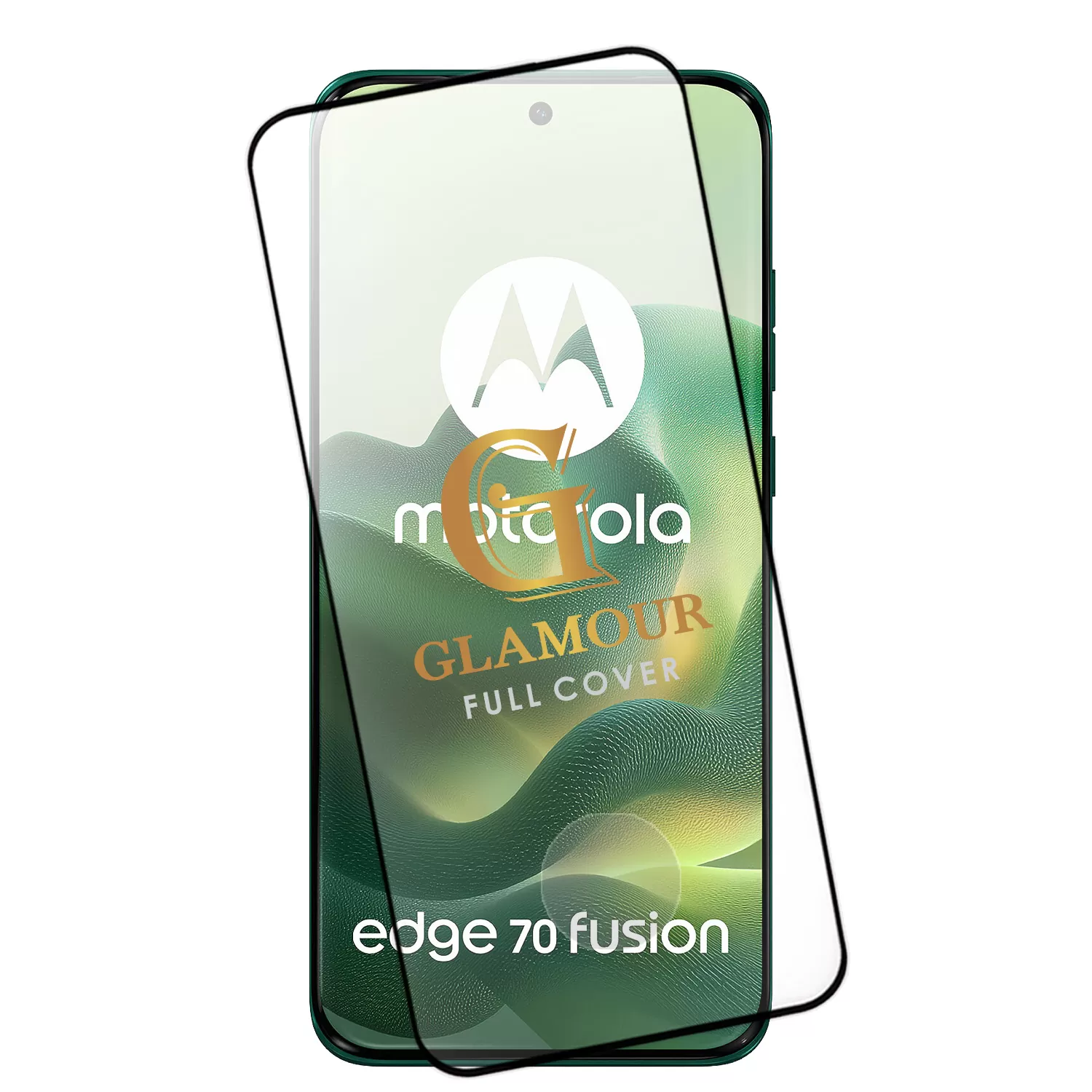 IDOL 1991 GLAMOUR TEMPERED GLASS MOTOROLA EDGE 70 FUSION 5G 6.78in 9H 0.30mm FULL COVER 3D EDGE GLUE FINGER UNLOCK BLACK - Image 2