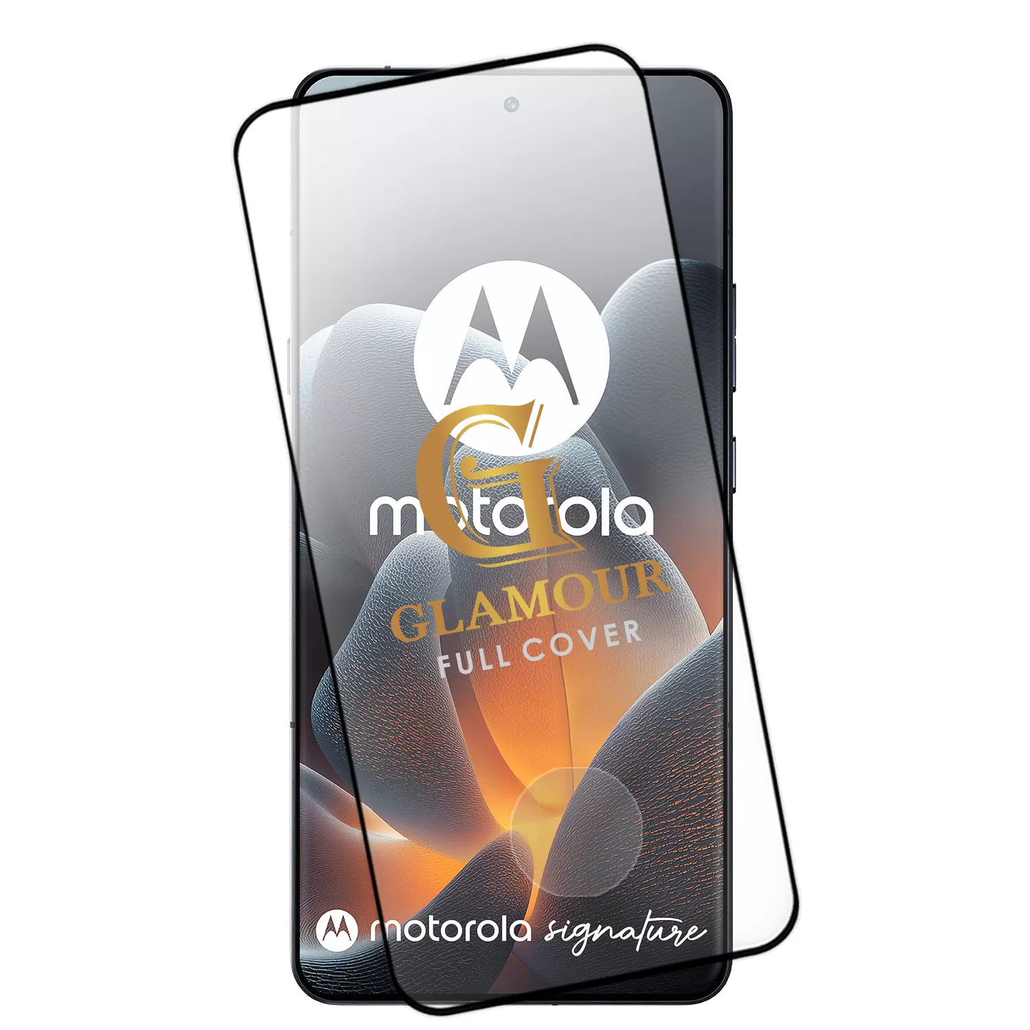 IDOL 1991 GLAMOUR TEMPERED GLASS MOTOROLA SIGNATURE 5G 6.8in 9H 0.30mm FULL COVER 3D EDGE GLUE FINGER UNLOCK BLACK - Image 2