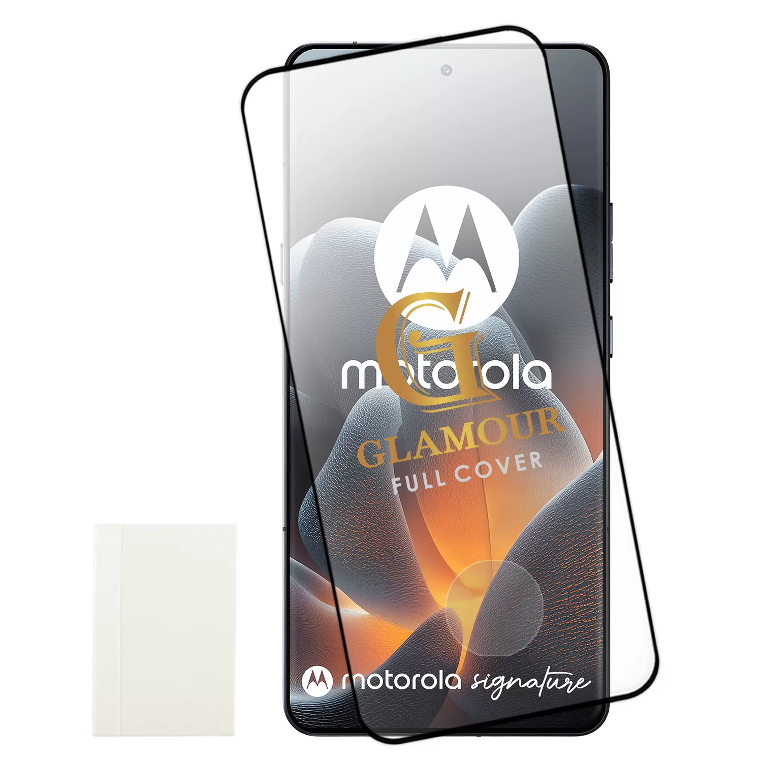 IDOL 1991 GLAMOUR TEMPERED GLASS MOTOROLA SIGNATURE 5G 6.8in 9H 0.30mm FULL COVER 3D FULL GLUE FINGER UNLOCK BLACK+SQUEEZY C - Image 2