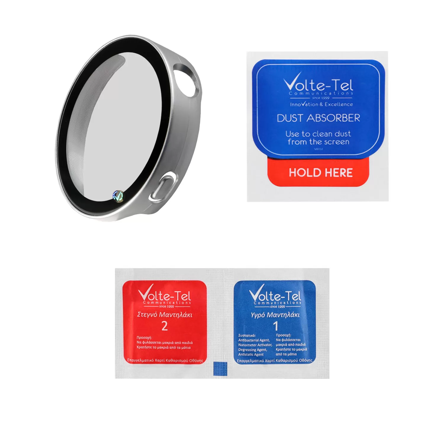 VOLTE-TEL PC EDGE COVER TEMPERED GLASS HUAWEI WATCH GT 6 41mm 1.32in 9H 0.30mm 3D FULL GLUE FULL COVER SILVER - Image 3