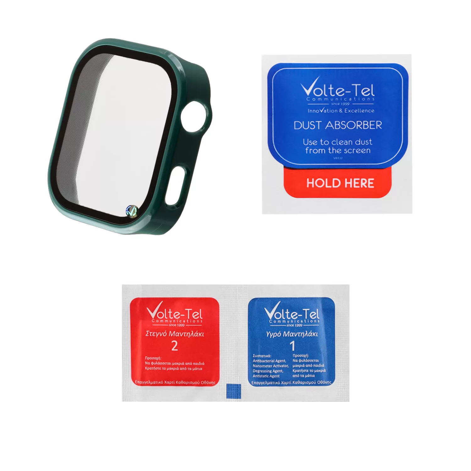 VOLTE-TEL PC EDGE COVER TEMPERED GLASS XIAOMI REDMI WATCH 6 2.1in 9H 0.30mm 3D FULL GLUE FULL COVER GREEN - Image 3