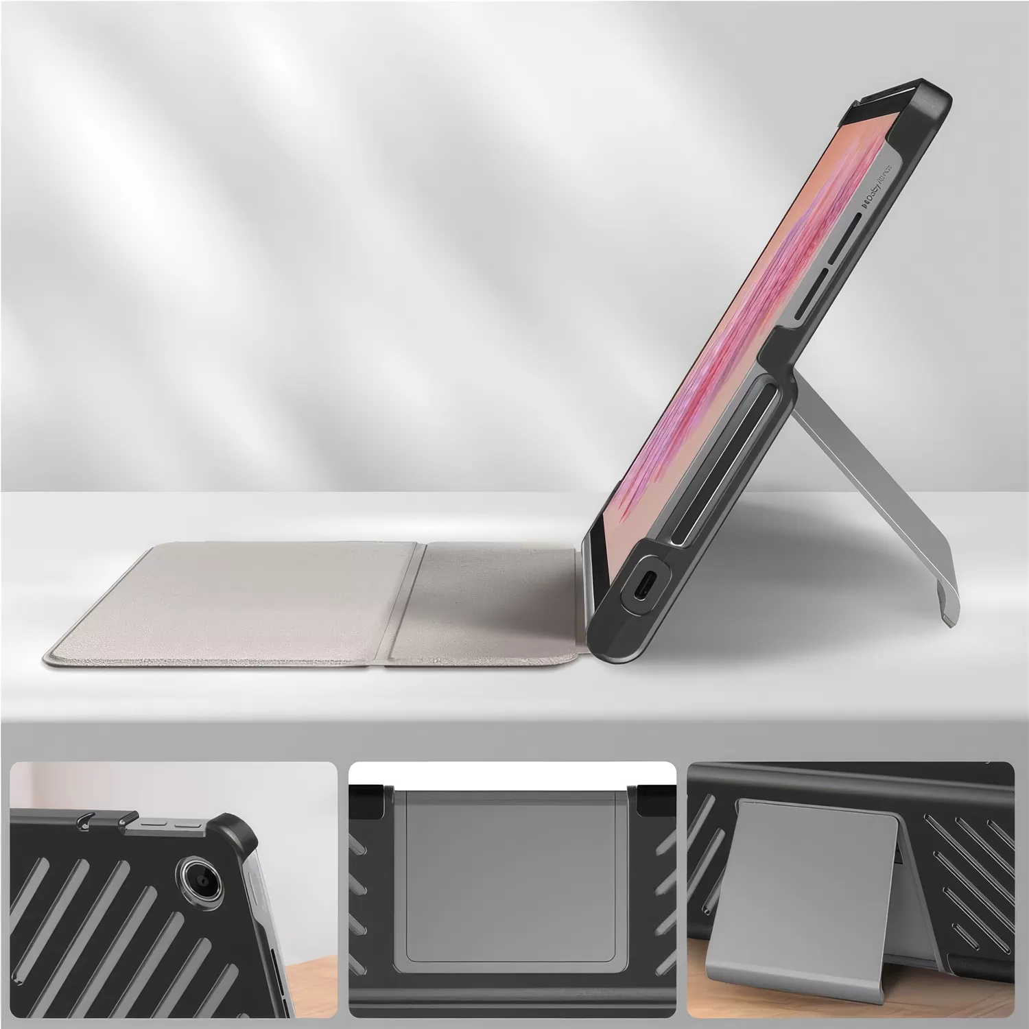 VOLTE-TEL ΘΗΚΗ LENOVO TAB PLUS 2024 TB351FU 11.5in LEATHER BOOK SLIM COVER STAND BLACK - Image 3