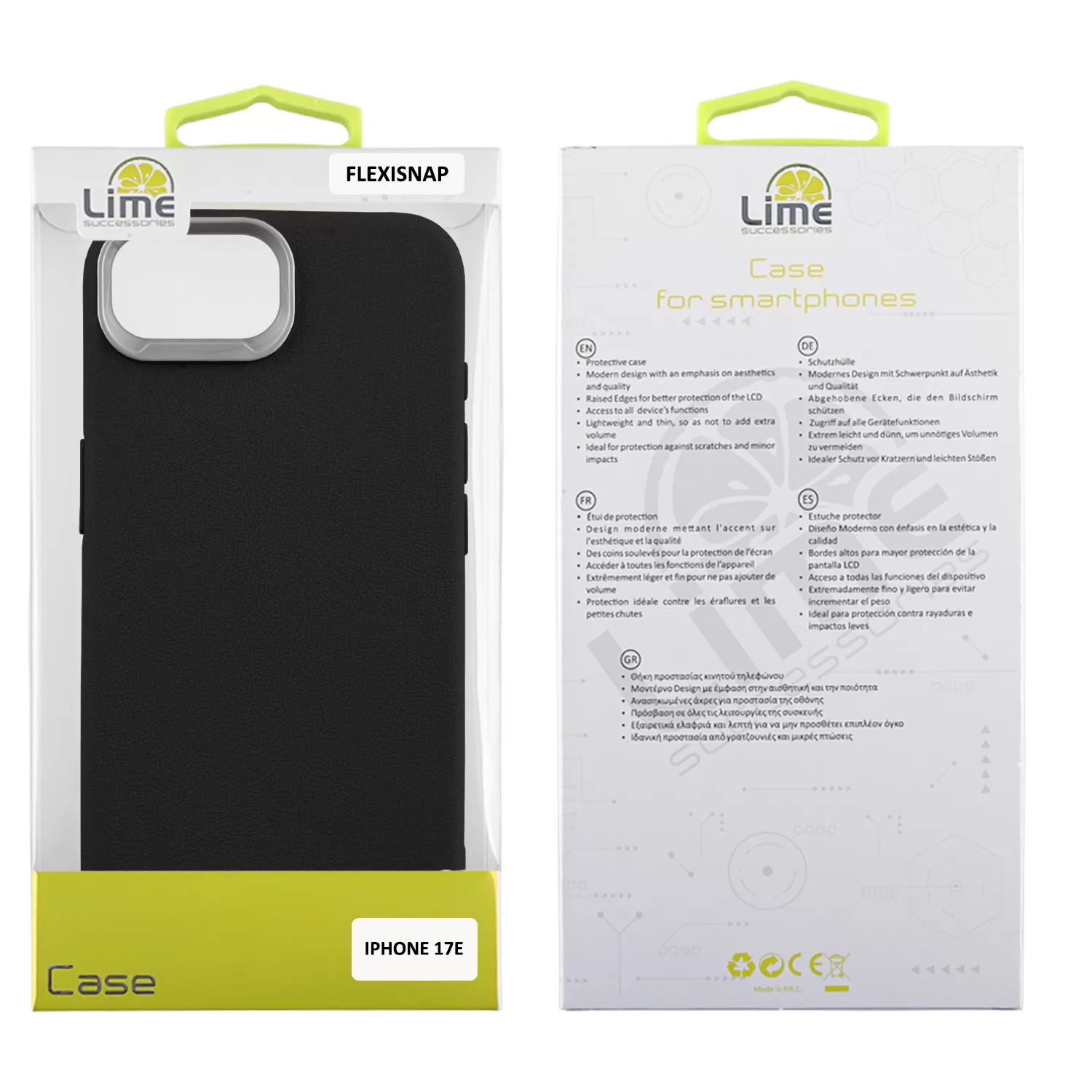 LIME FLEXISNAP TPU ΘΗΚΗ IPHONE 17E 6.1in CAMERA GUARD BLACK - Image 4