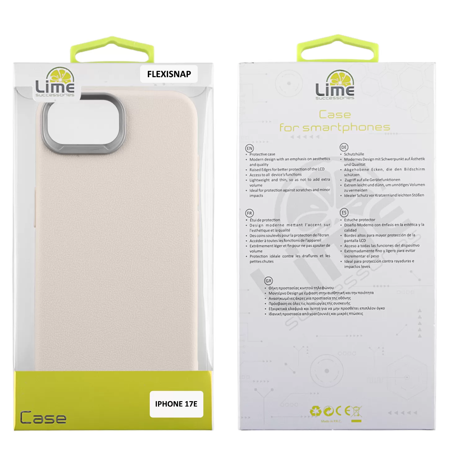 LIME FLEXISNAP TPU ΘΗΚΗ IPHONE 17E 6.1in CAMERA GUARD OFF WHITE - Image 4