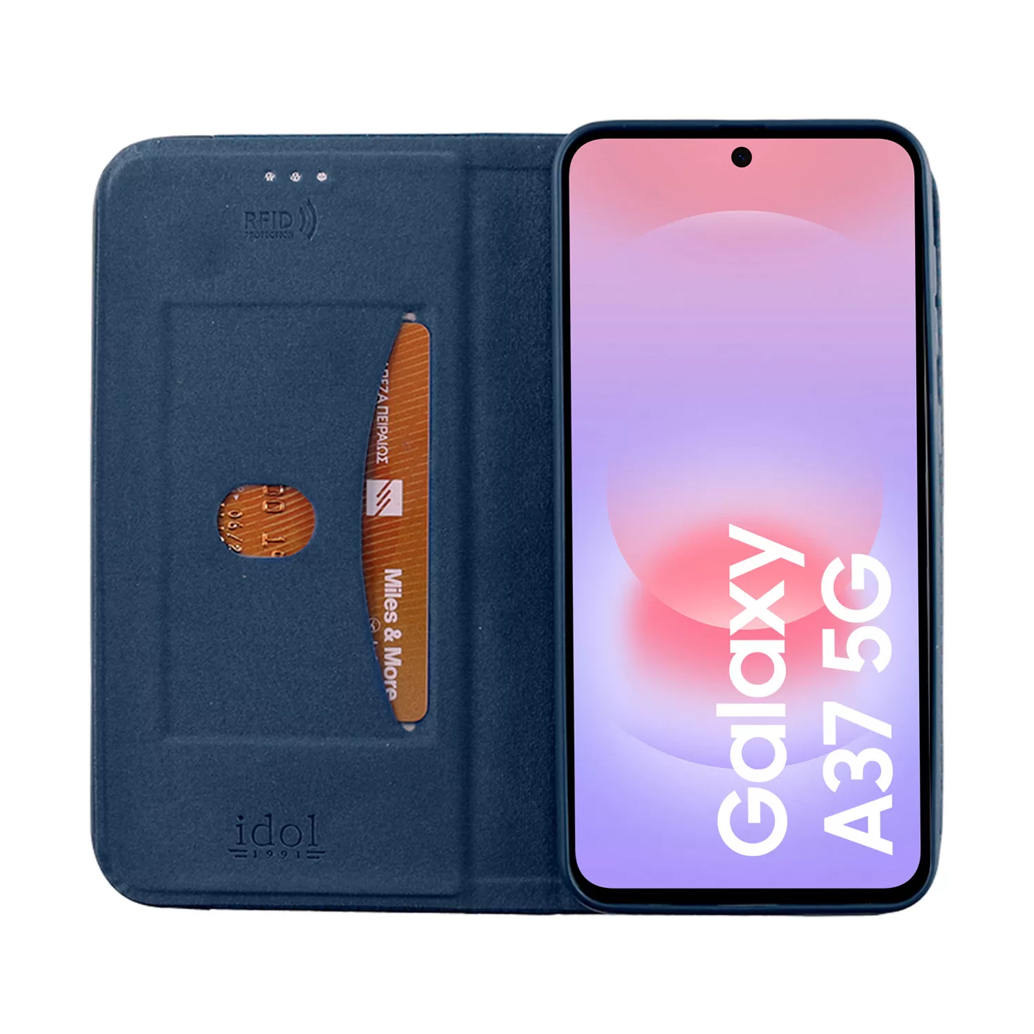 IDOL 1991 ELITE ΘΗΚΗ SAMSUNG A37 5G A376 6.7in  ANTI-RFID BOOK STAND BLUE - Image 2
