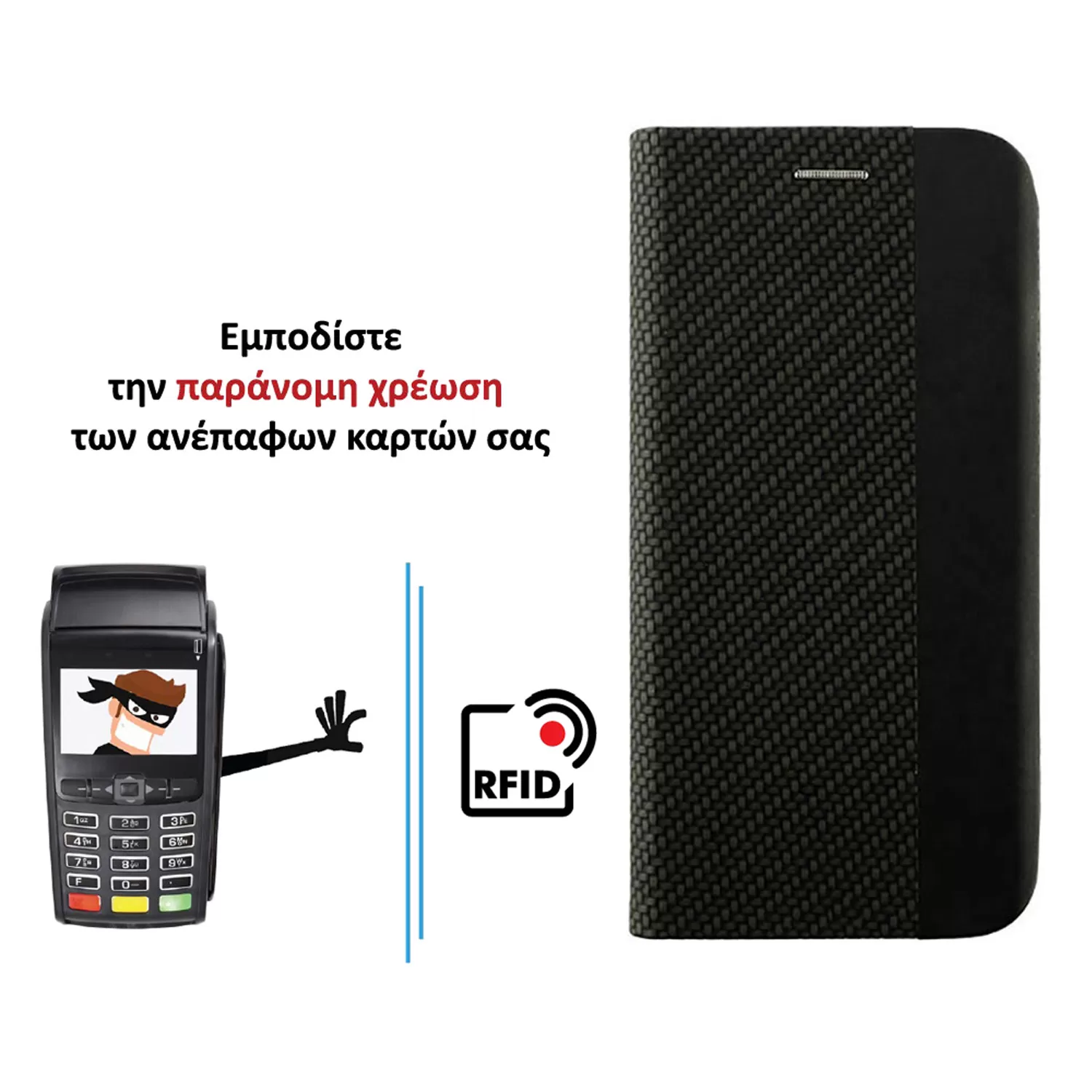 IDOL 1991 ELITE ΘΗΚΗ SAMSUNG A57 5G A576 6.7in  ANTI-RFID BOOK STAND BLACK - Image 4