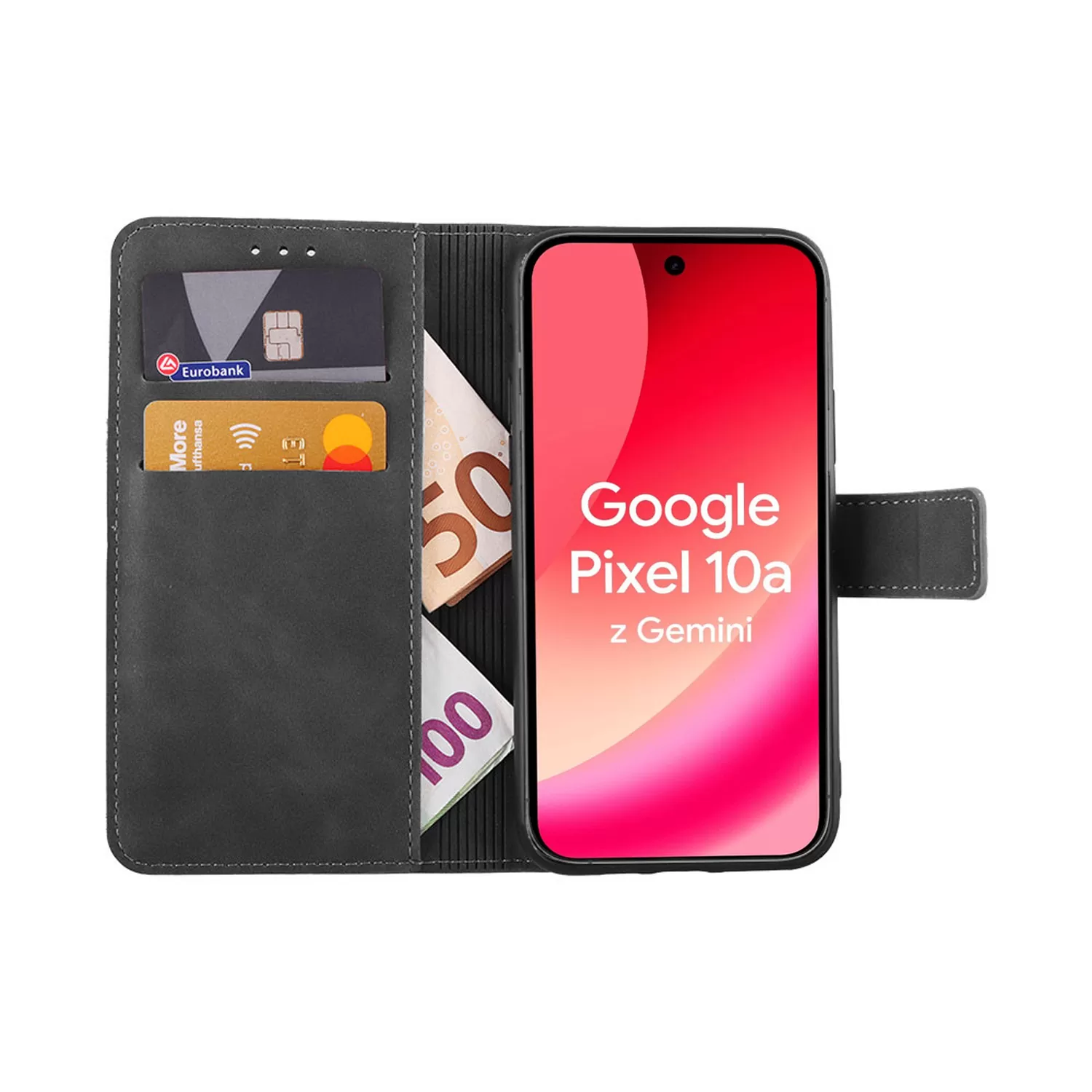 LIME ESSENTIAL ΘΗΚΗ GOOGLE PIXEL 10A 5G 6.3in MAGNET BOOK STAND CLIP GREY - Image 2