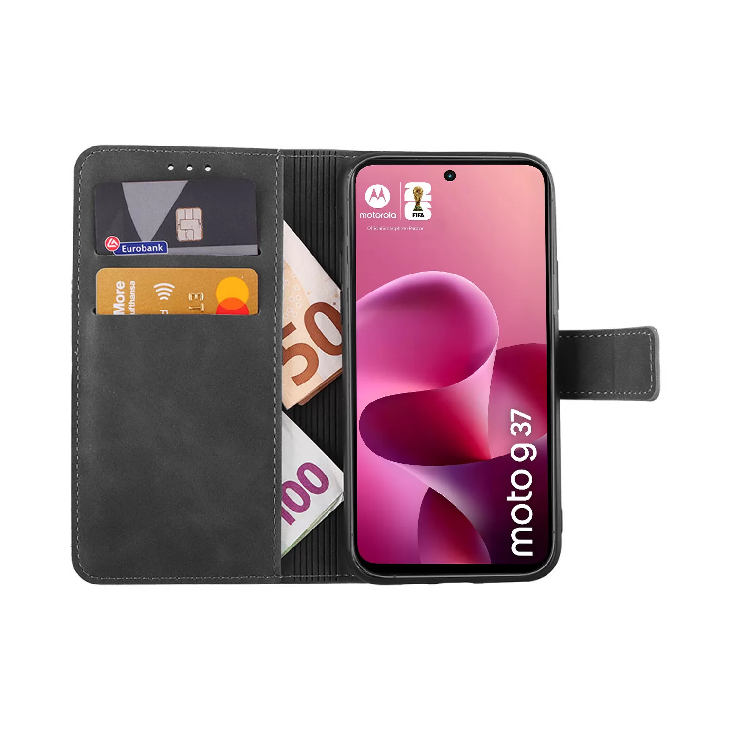 LIME ESSENTIAL ΘΗΚΗ MOTOROLA MOTO G37/G47 5G 6.67in MAGNET BOOK STAND CLIP GREY - Image 2