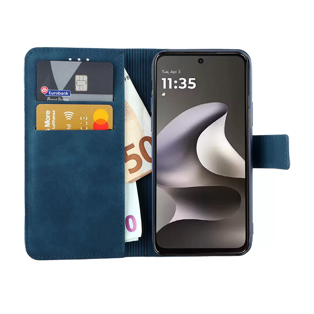 LIME ESSENTIAL ΘΗΚΗ MOTOROLA MOTO G37/G47 5G 6.67in MAGNET BOOK STAND CLIP DARK BLUE - Image 2