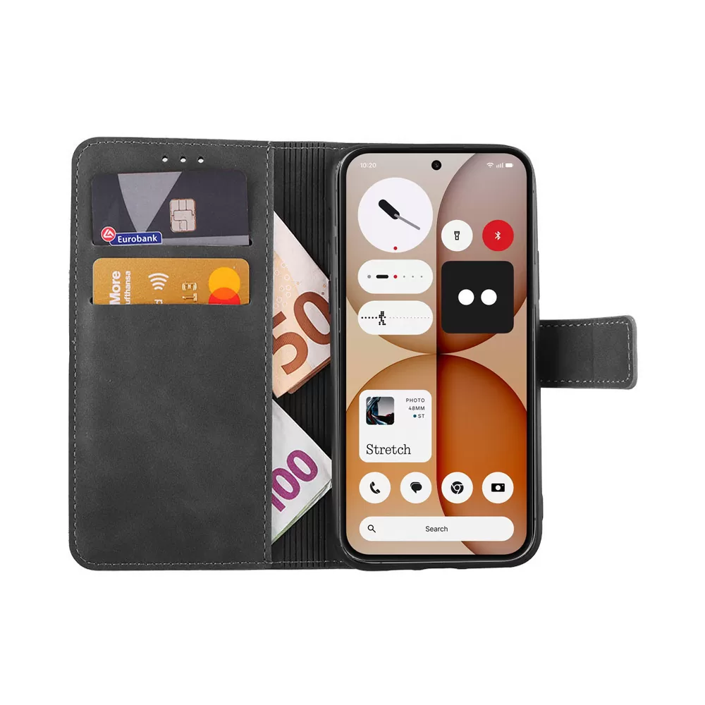 LIME ESSENTIAL ΘΗΚΗ NOTHING PHONE 4a 6.78in  MAGNET BOOK STAND CLIP GREY - Image 2