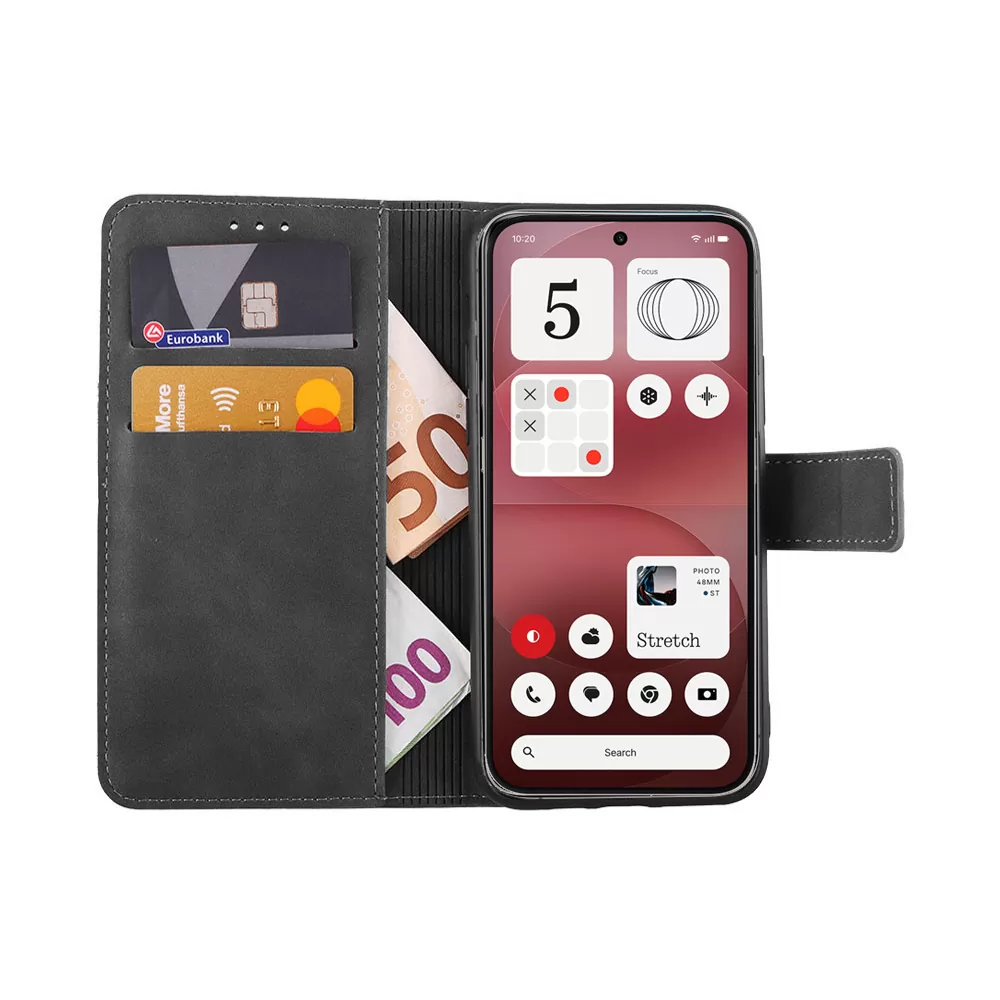 LIME ESSENTIAL ΘΗΚΗ NOTHING PHONE 4a PRO 6.83in  MAGNET BOOK STAND CLIP GREY - Image 2