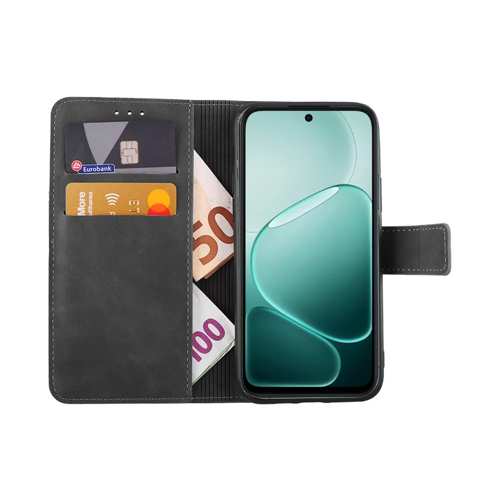 LIME ESSENTIAL ΘΗΚΗ OPPO A6 5G 6.75in  MAGNET BOOK STAND CLIP GREY - Image 2