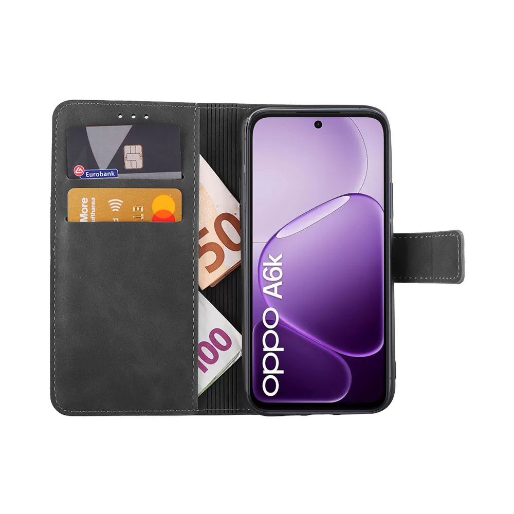 LIME ESSENTIAL ΘΗΚΗ OPPO A6k/A6x 5G 6.75in MAGNET BOOK STAND CLIP GREY - Image 2