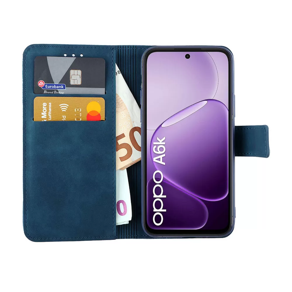 LIME ESSENTIAL ΘΗΚΗ OPPO A6k/A6x 5G 6.75in MAGNET BOOK STAND CLIP DARK BLUE - Image 2