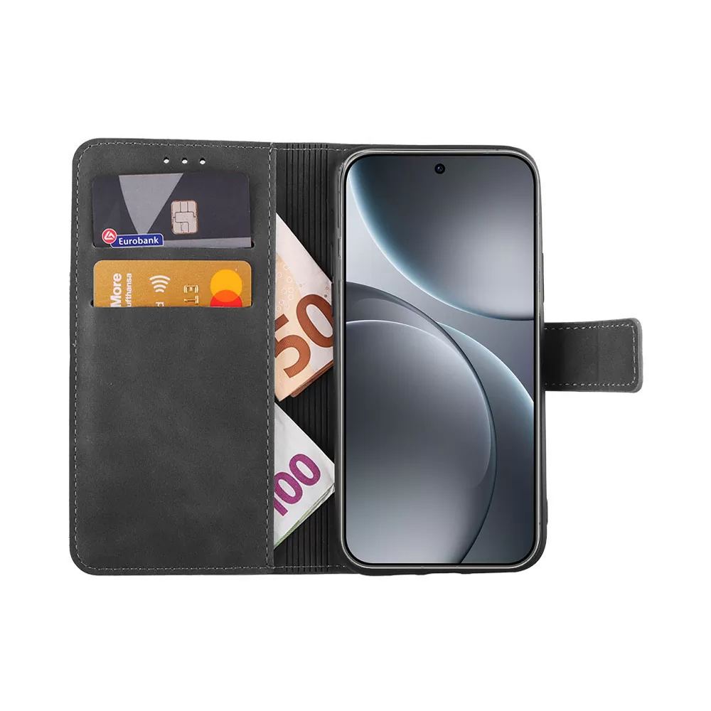 LIME ESSENTIAL ΘΗΚΗ OPPO FIND X9 PRO 5G 6.78in MAGNET BOOK STAND CLIP GREY - Image 2