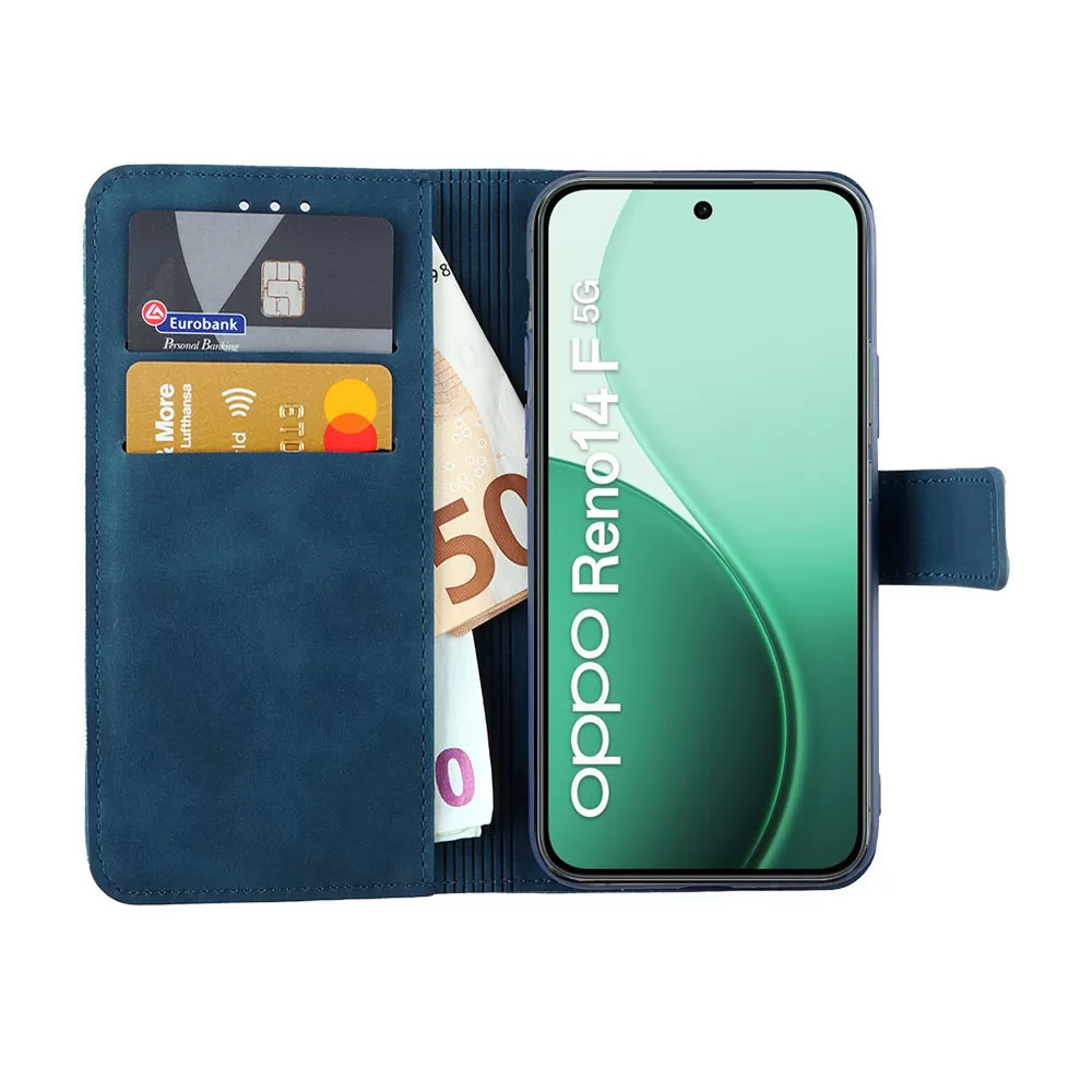 LIME ESSENTIAL ΘΗΚΗ OPPO RENO14 F 5G 6.57in MAGNET BOOK STAND CLIP DARK BLUE - Image 2