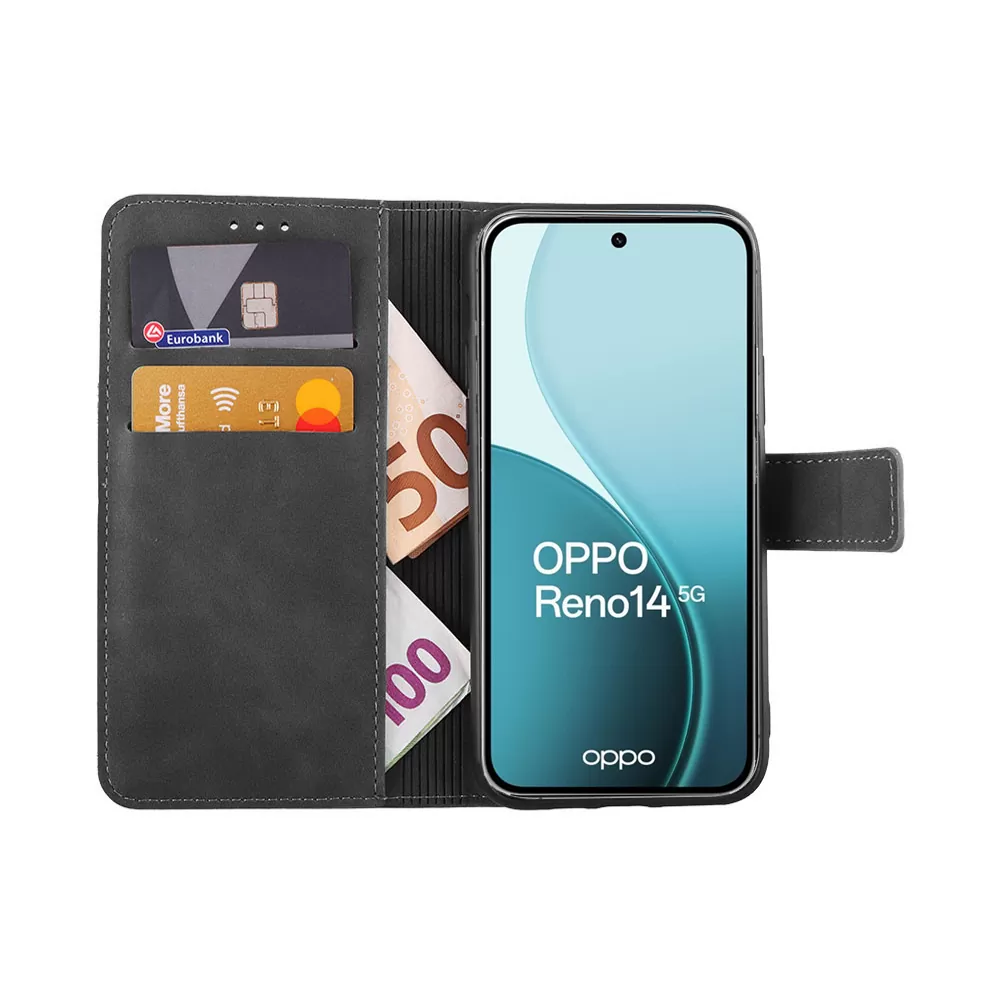 LIME ESSENTIAL ΘΗΚΗ OPPO RENO14 PRO 5G 6.83in MAGNET BOOK STAND CLIP GREY - Image 2