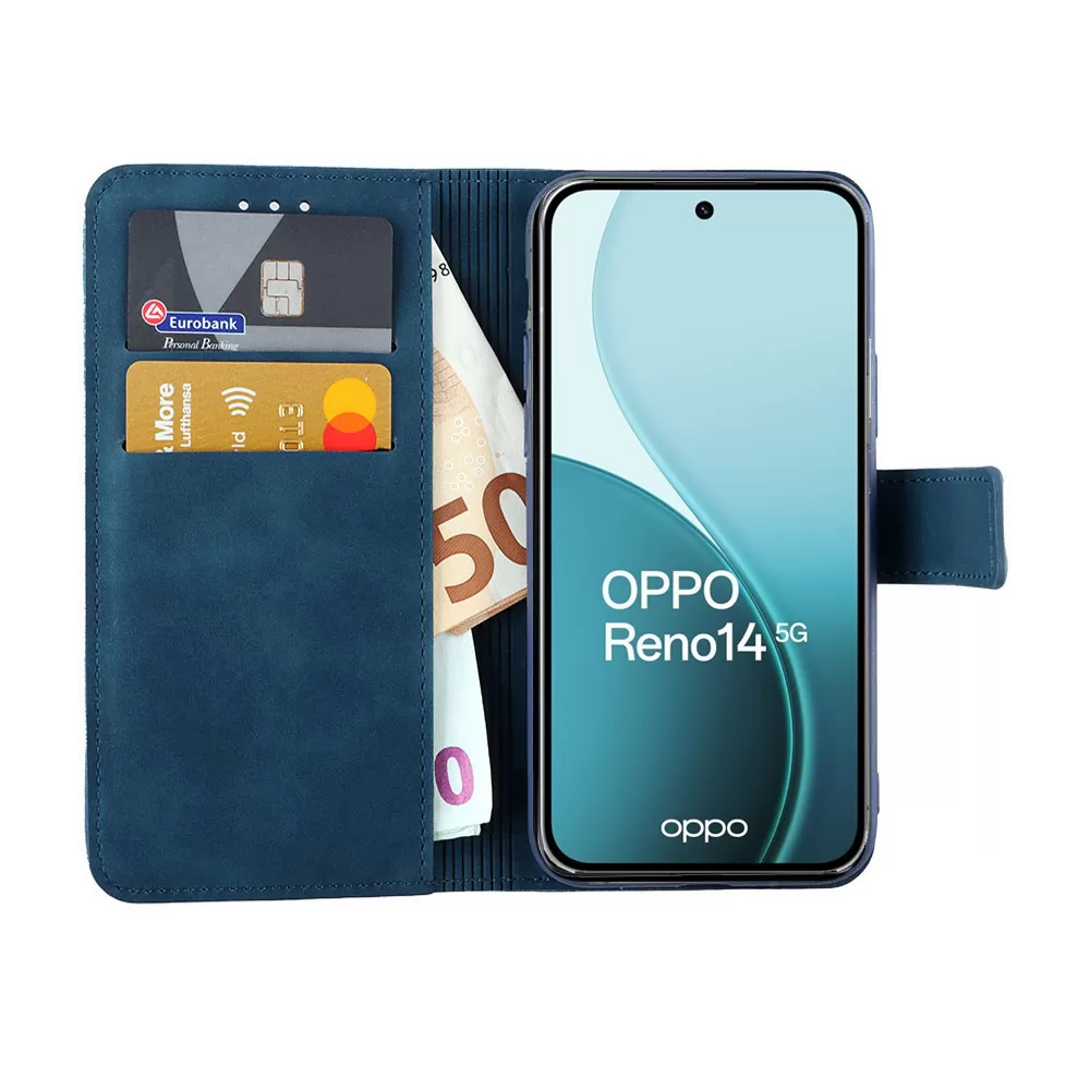 LIME ESSENTIAL ΘΗΚΗ OPPO RENO14 PRO 5G 6.83in MAGNET BOOK STAND CLIP DARK BLUE - Image 2