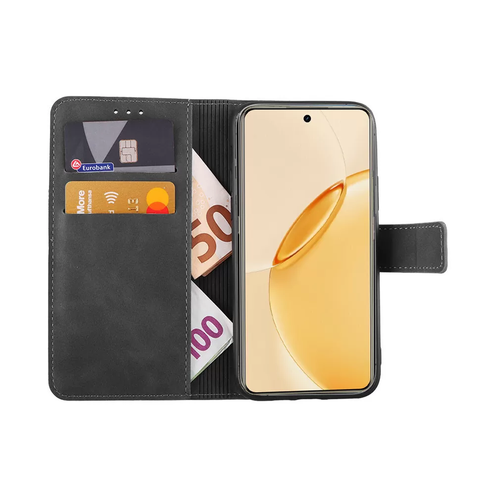 LIME ESSENTIAL ΘΗΚΗ REALME 16 PRO PLUS 5G 6.8in MAGNET BOOK STAND CLIP GREY - Image 2