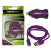 VOLTE-TEL MICRO USB(ΦΟΡΤΙΣΗΣ-DATA VCD01+ΦΟΡΤΙΣΤΗΣ ΑΥΤΟΚΙΝΗΤΟΥ VCU09 1200mA 6W) PURPLE