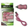 VOLTE-TEL LIGHTNING USB(ΦΟΡΤΙΣΗΣ-DATA VCD01+ΦΟΡΤΙΣΤΗΣ ΑΥΤΟΚΙΝΗΤΟΥ VCU09 1200mA 6W)PINK iOS7