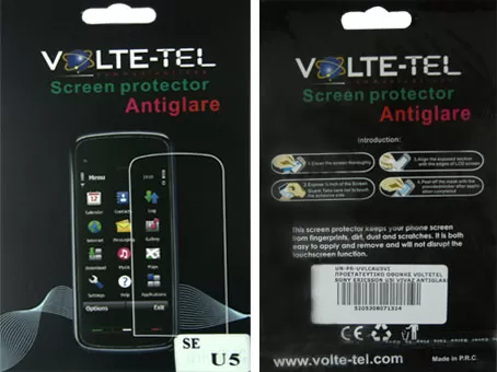 VOLTE-TEL SCREEN PROTECTOR SONY ERICSSON U5i 3.2in ANTIGLARE 5 ΤΕΜ