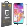 IDOL 1991 TITANIUM TEMPERED GLASS SAMSUNG A70 2019 A705 6.7in 9H 0.25mm  SEMI CURVED FULL GLUE BLACK