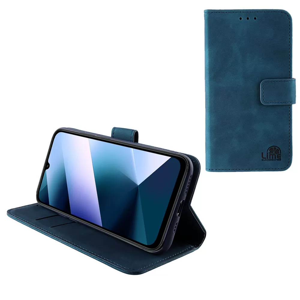 LIME ESSENTIAL ΘΗΚΗ XIAOMI POCO C85 4G/ REDMI 15C 4G 6.9in  MAGNET BOOK STAND CLIP DARK BLUE