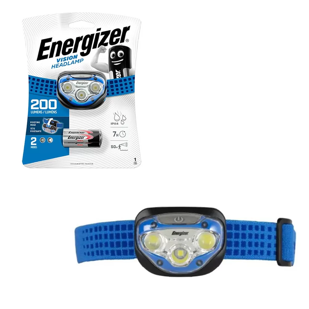 ENERGIZER ΦΑΚΟΣ ΚΕΦΑΛΗΣ ΜΠΑΤΑΡΙΑΣ SIZE R03/AAA X 3 ΑΔΙΑΒΡΟΧΟΣ IPX4 5 ΛΕΙΤΟΥΡΓΙΕΣ ΡΥΘΜΙΣΗΣ ΦΩΤΟΣ  ΜΕ 200 LUMENS ΜΑΥΡΟΣ