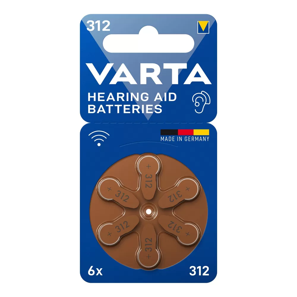 VARTA ΜΠΑΤΑΡΙΕΣ ΑΚΟΥΣΤΙΚΩΝ ΒΑΡΗΚΟΪΑΣ 312 P312/PR312/PR41/ZA312 1.45V 180mAh 6/BLISTER