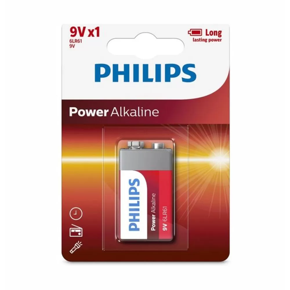 PHILIPS ΜΠΑΤΑΡΙΕΣ ΑΛΚΑΛΙΚΕΣ 9V 6LR61/6LF22 ALKALINE 1/BLISTER