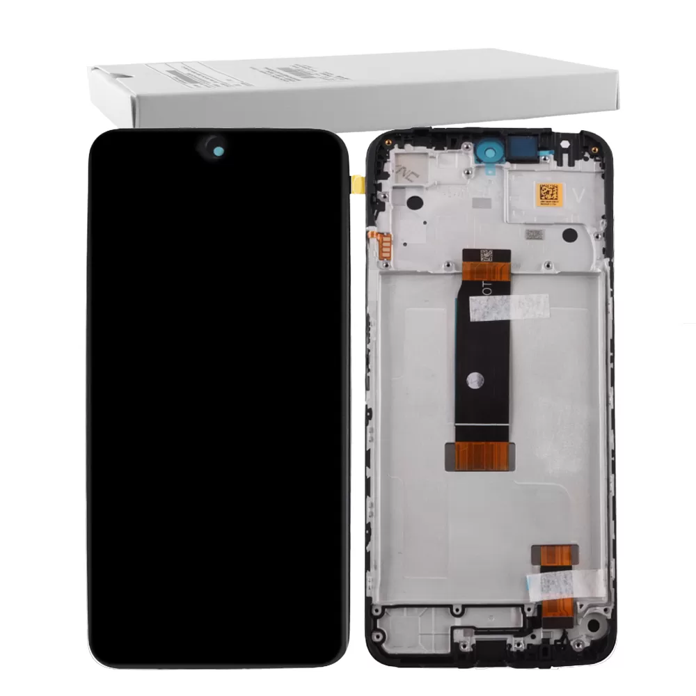XIAOMI REDMI 12 4G/5G/POCO M6 PRO 5G ΟΘΟΝΗ IPS + TOUCH SCREEN + LENS + FRAME 560002M19A00 BLACK ORIGINAL SERVICE PACK