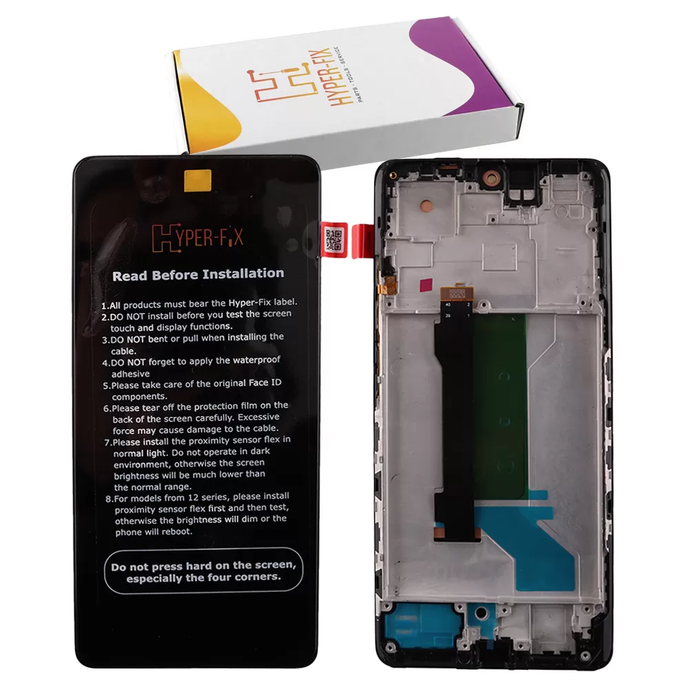 XIAOMI REDMI NOTE 12 PRO PLUS 5G ΟΘΟΝΗ AMOLED+ TOUCH SCREEN + LENS + FRAME HF-560001M16U00 BLACK TFT HYPER-FIX SERVICE PACK