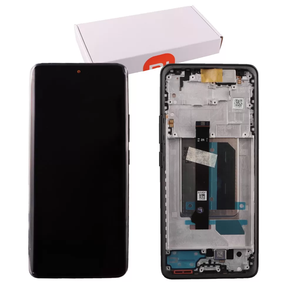 XIAOMI REDMI NOTE 14 PRO PLUS 5G ΟΘΟΝΗ AMOLED + TOUCH SCREEN + LENS + FRAME 5600190O16U00 BLACK ORIGINAL SERVICE PACK