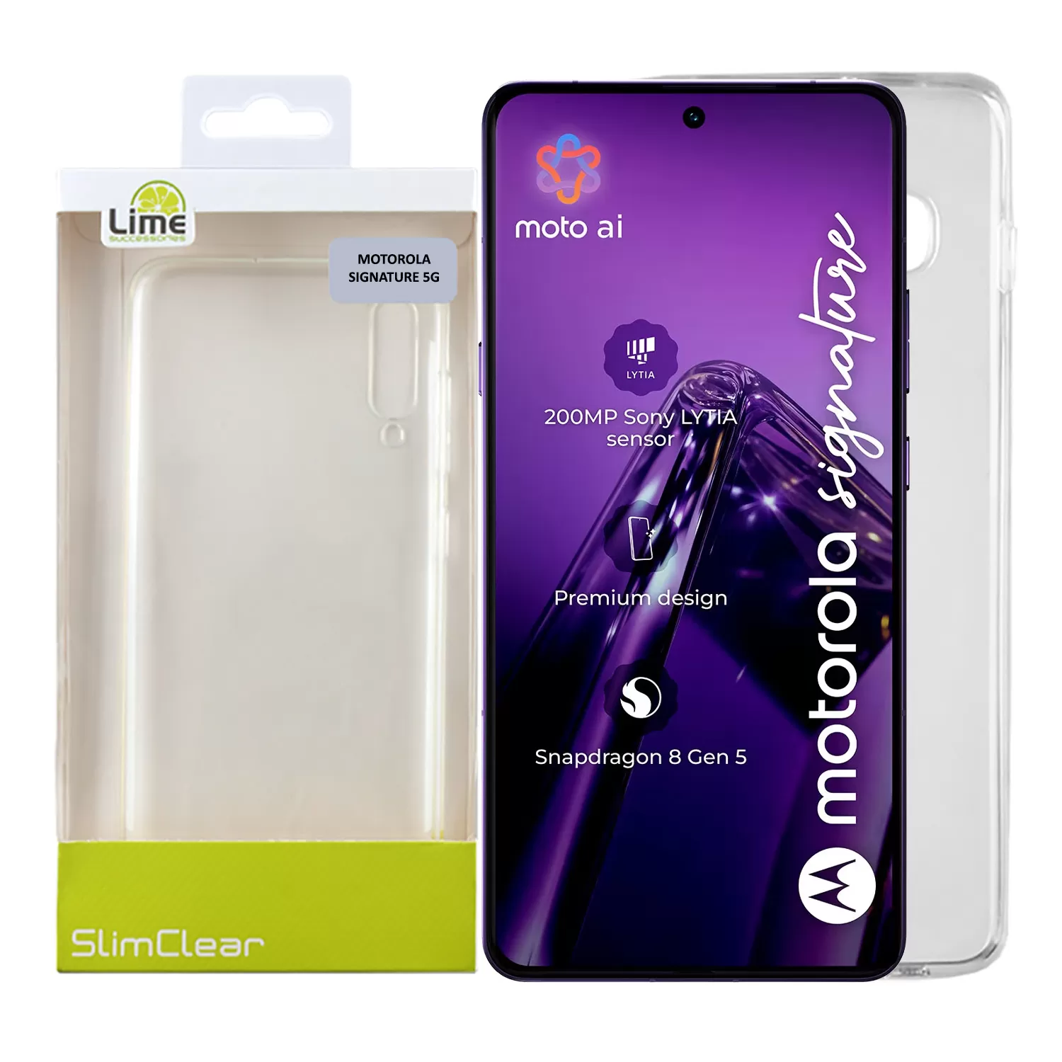 LIME ΘΗΚΗ MOTOROLA SIGNATURE 5G 6.8" SLIMCLEAR TPU FULL CAMERA PROTECTION ΔΙΑΦΑΝΗ