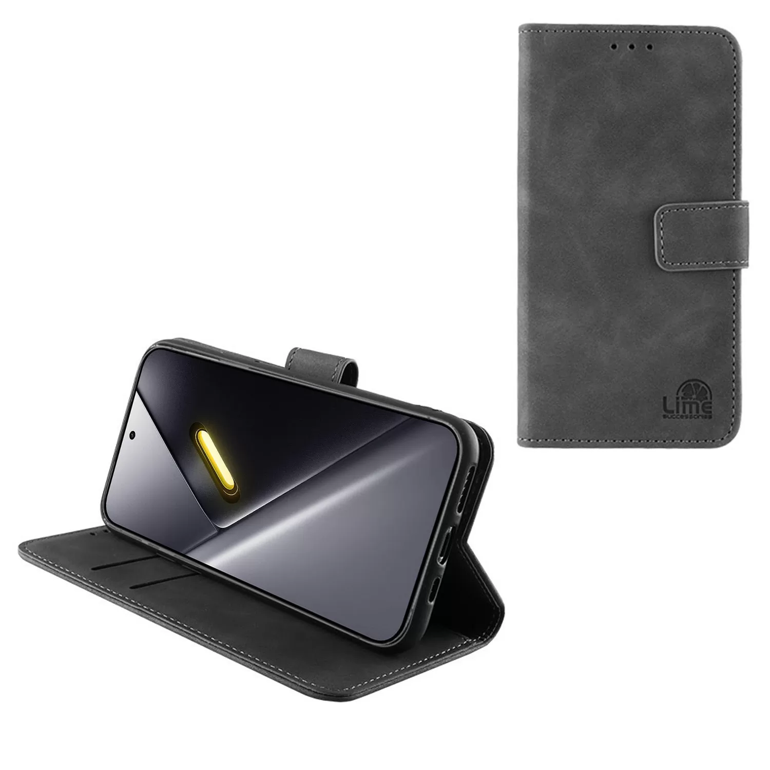 LIME ESSENTIAL ΘΗΚΗ XIAOMI POCO X8 PRO MAX 6.83in MAGNET BOOK STAND CLIP GREY
