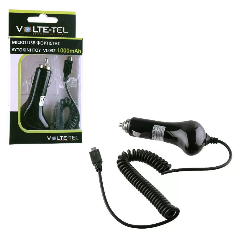 VOLTE-TEL MICRO USB ΦΟΡΤΙΣΤΗΣ ΑΥΤΟΚΙΝΗΤΟΥ VC032 1000mA 5W