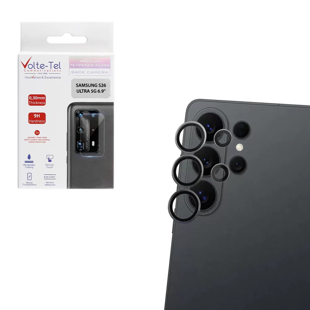 VOLTE-TEL CAMERA GLASS COVER SAMSUNG S26 ULTRA 5G 6.9in 9H 0.30MM PREMIUM EASY APPLICATION TITANIUM GREY