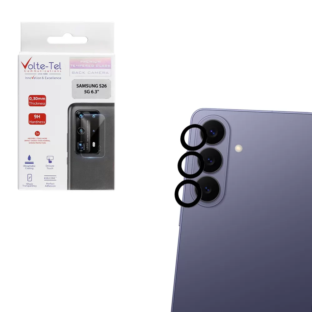 VOLTE-TEL CAMERA GLASS COVER SAMSUNG S26 5G 6.3in 9H 0.30MM PREMIUM EASY APPLICATION TITANIUM BLACK
