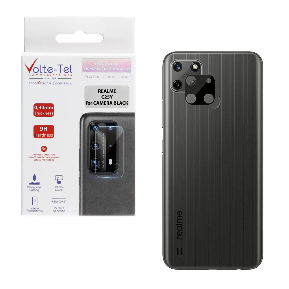 VOLTE-TEL CAMERA GLASS REALME C25Y 6.5in 9H 0.25mm 3D CURVED BLACK