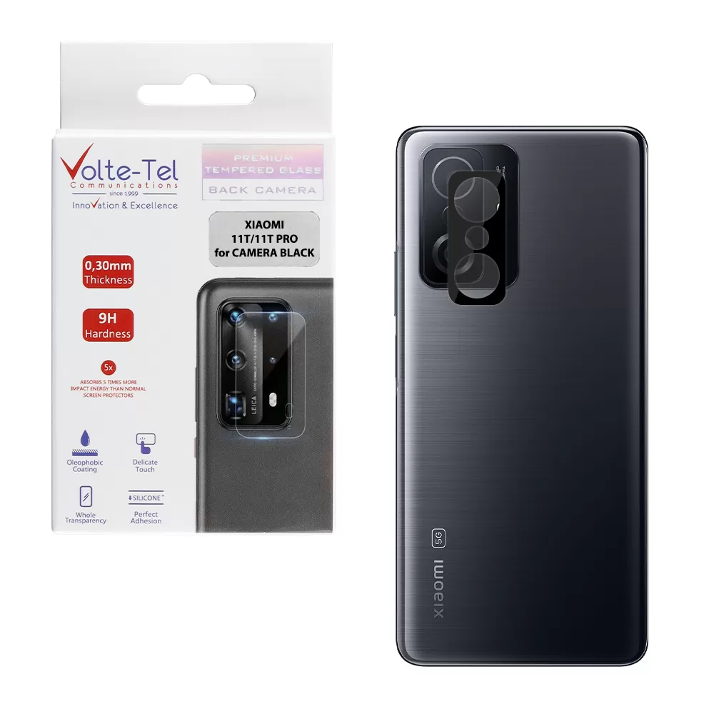 VOLTE-TEL CAMERA GLASS XIAOMI 11T/11T PRO 6.67in 9H 0.25mm 3D CURVED BLACK