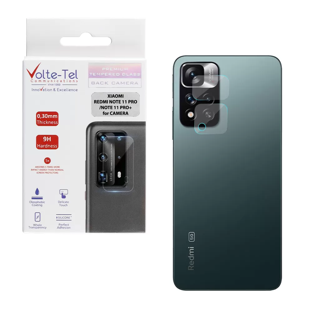 VOLTE-TEL CAMERA GLASS XIAOMI REDMI NOTE 11 PRO+ 6.67in 9H 0.30mm TRANSPARENT 2 PCS