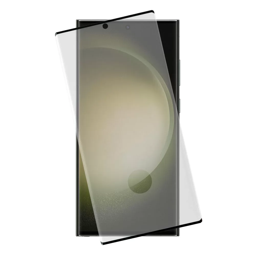 IDOL 1991 TEMPERED GLASS SAMSUNG S23 ULTRA 5G S918 6.8in 9H 0.25mm 3D EDGE GLUE SEMI CURVED FINGER UNLOCK BLACK