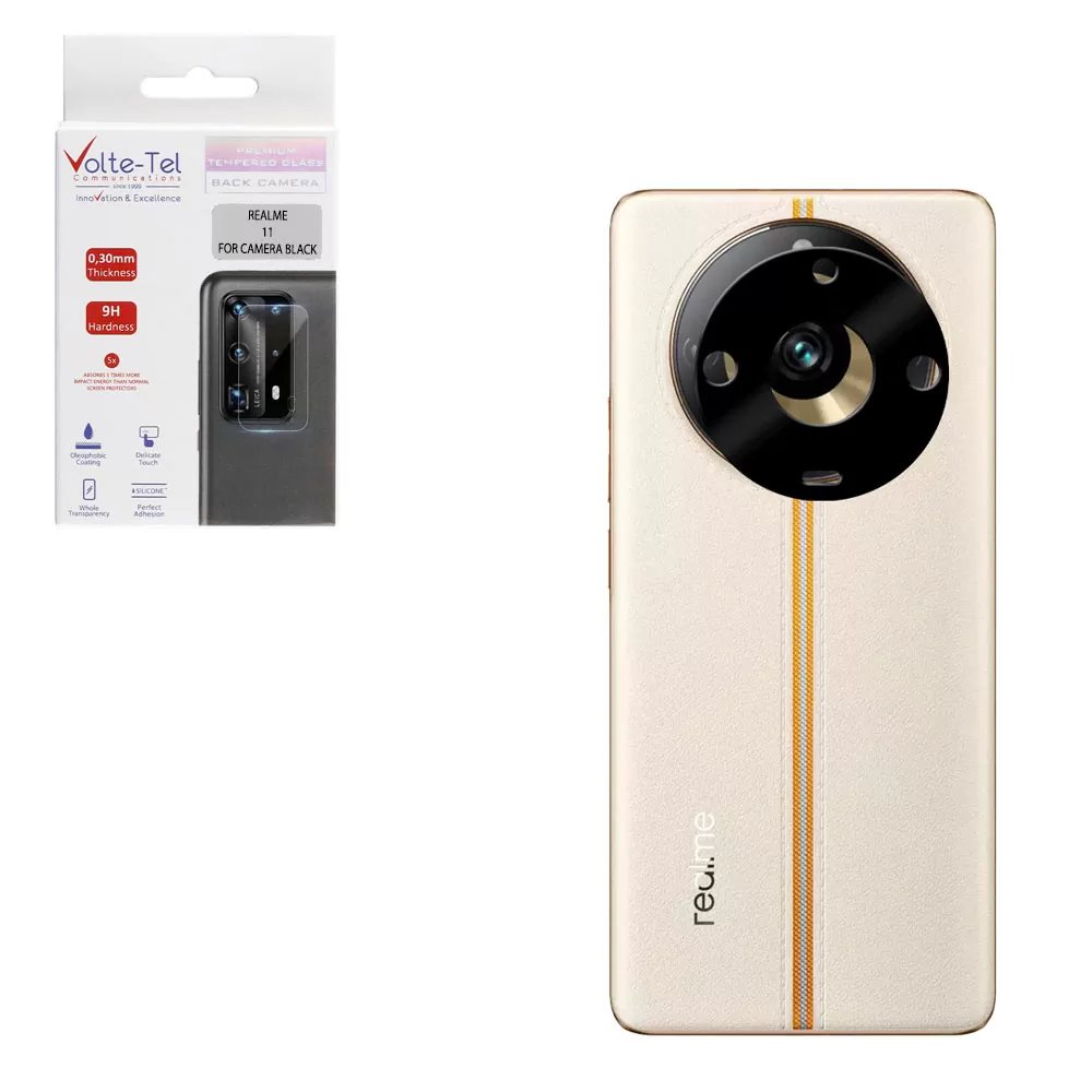 VOLTE-TEL CAMERA GLASS REALME 11 6.43in 9H 0.25mm 3D CURVED BLACK