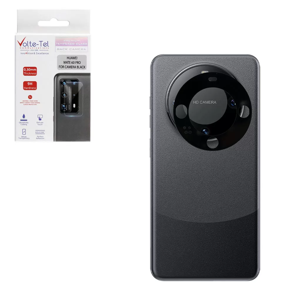 VOLTE-TEL CAMERA GLASS HUAWEI MATE 60 PRO 6,82in 9H 0.25mm 3D CURVED BLACK
