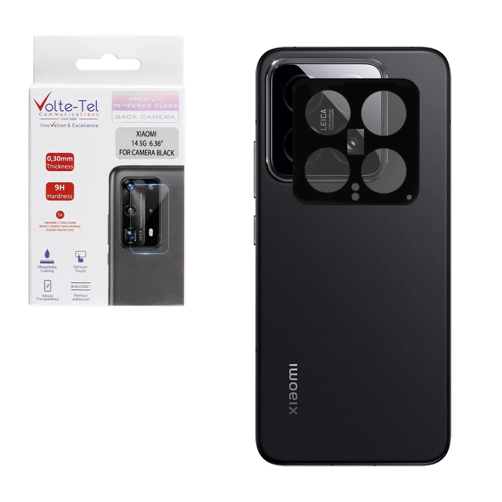 VOLTE-TEL CAMERA GLASS XIAOMI 14 5G 6.36in 9H 0.25mm 3D CURVED BLACK