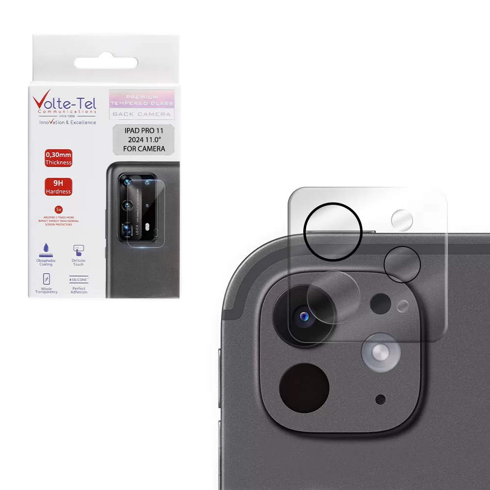 VOLTE-TEL CAMERA GLASS IPAD PRO 11 2024 11.0in 9H 0.30mm 3D CURVED BLACK