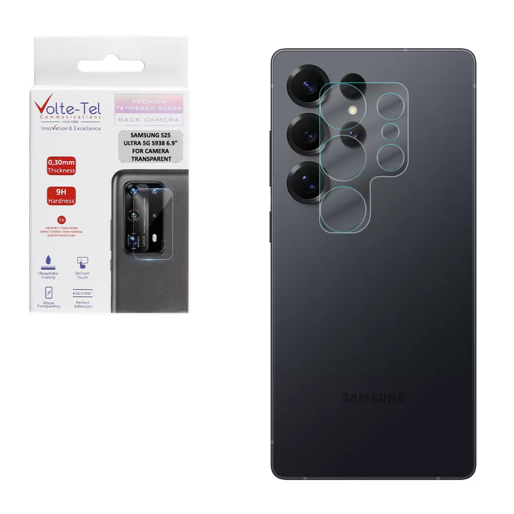VOLTE-TEL CAMERA GLASS SAMSUNG S25 ULTRA 5G S938 6.9in 9H 0.25mm 3D CURVED TRANSPARENT