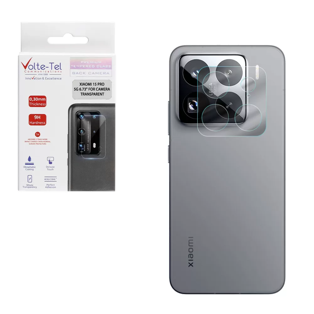 VOLTE-TEL CAMERA GLASS XIAOMI 15 PRO 5G 6.73in 9H 0.25mm 3D CURVED TRANSPARENT