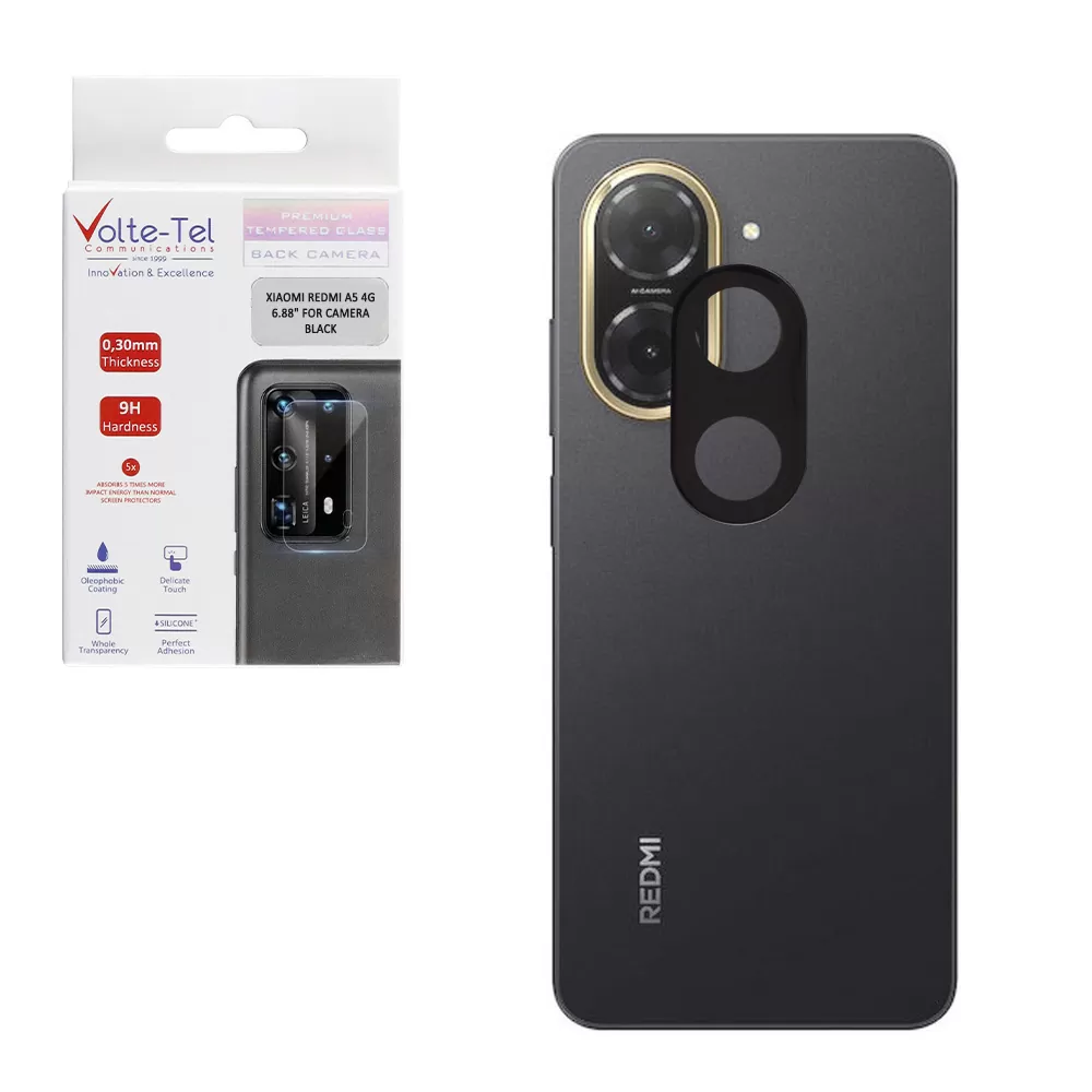 VOLTE-TEL CAMERA GLASS XIAOMI REDMI A5 4G 6.88in 9H 0.25mm 3D CURVED BLACK